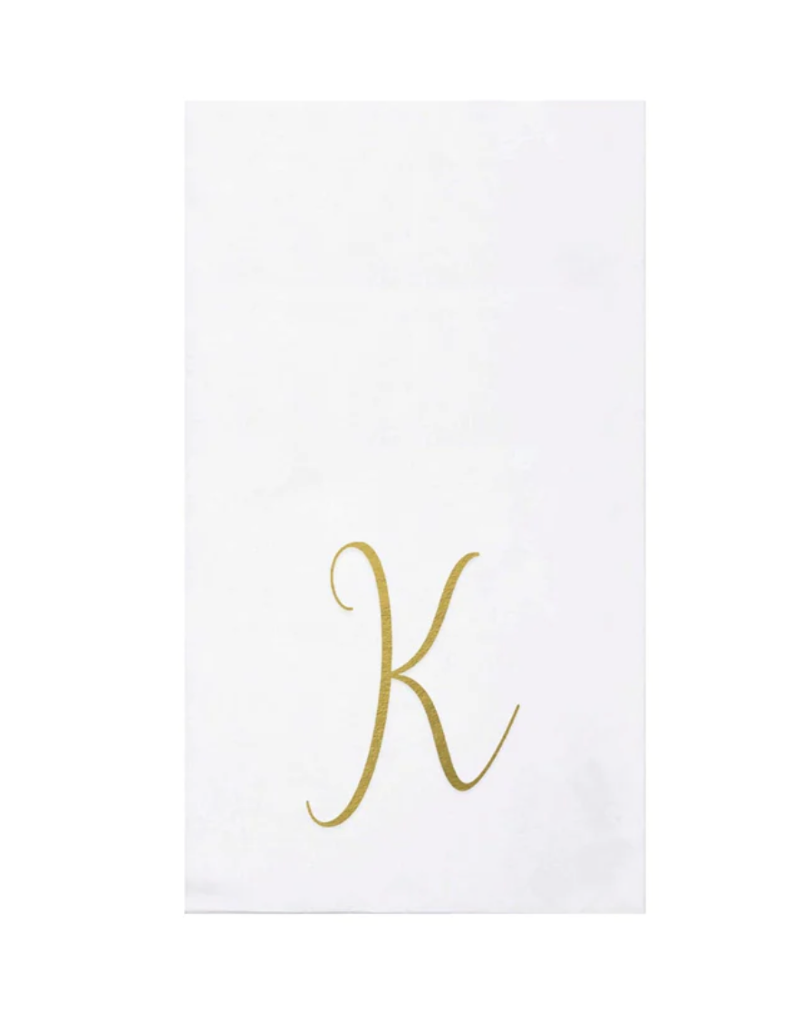 Vietri Gold Monogram Papersoft Napkin - K