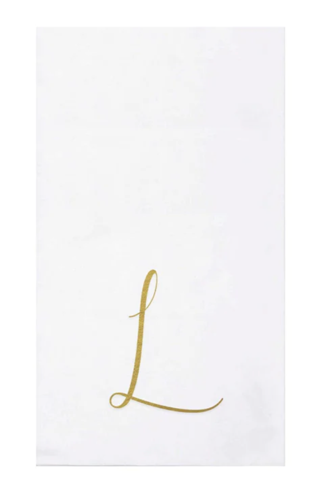 Vietri Gold Monogram Papersoft Napkin - L