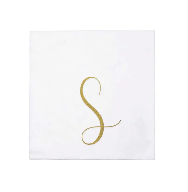 Vietri Gold Monogram Papersoft Napkin - S