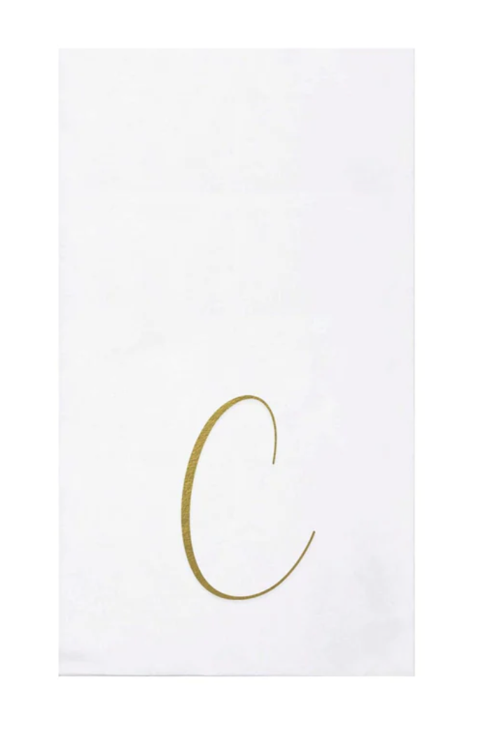 Vietri Gold Monogram Papersoft Napkin - C