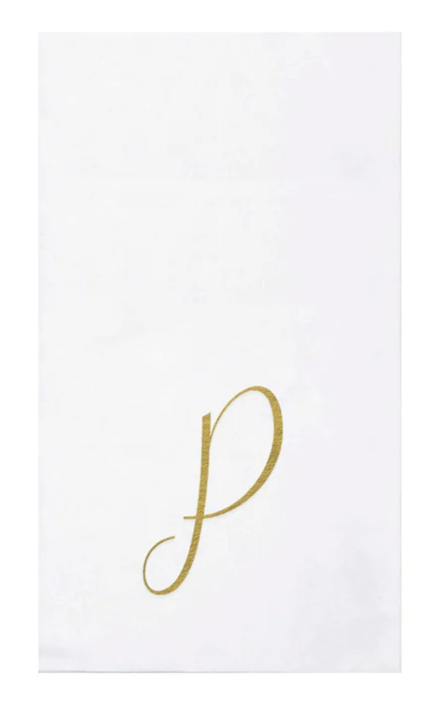 Vietri Gold Monogram Papersoft Napkin - P