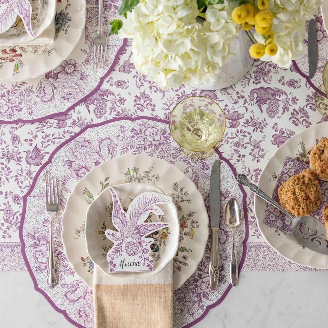 Die-cut Lilac Asiatic Pheasants Placemat