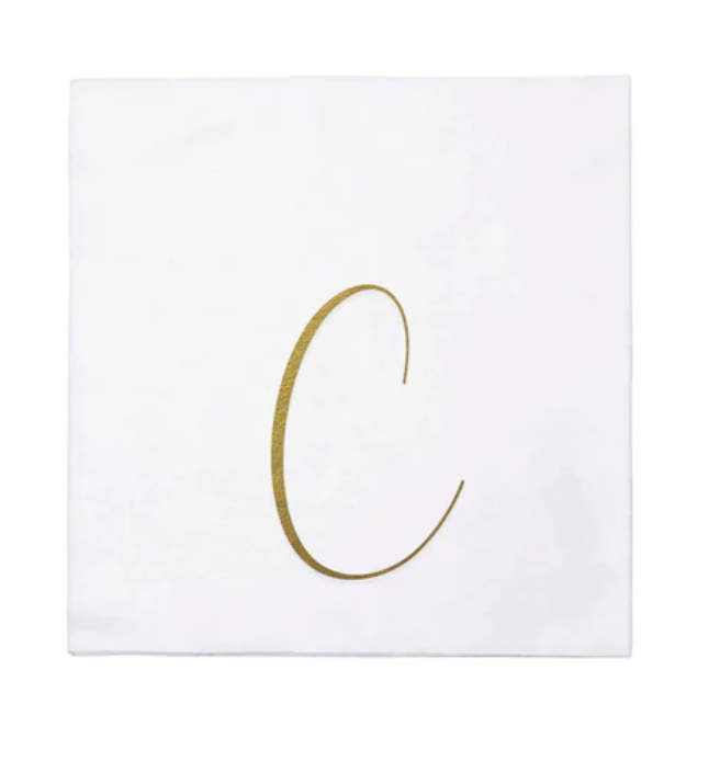 Vietri Gold Monogram Papersoft Napkin - C