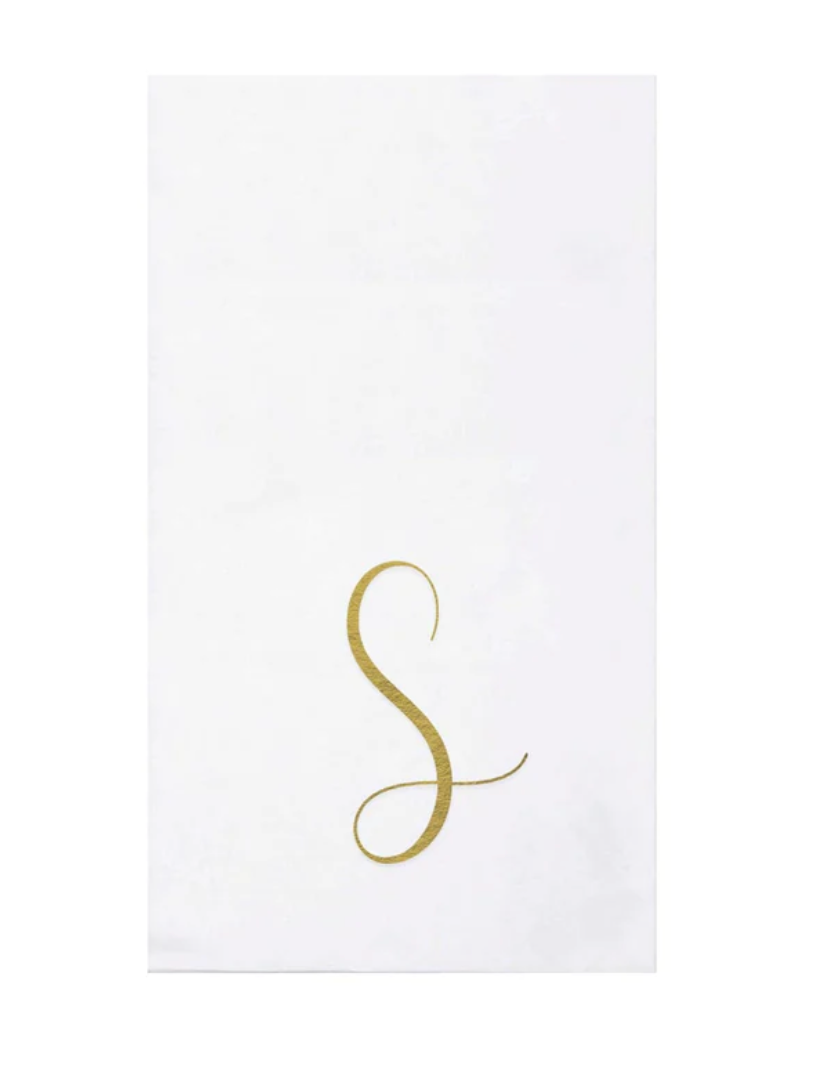 Vietri Gold Monogram Papersoft Napkin - S