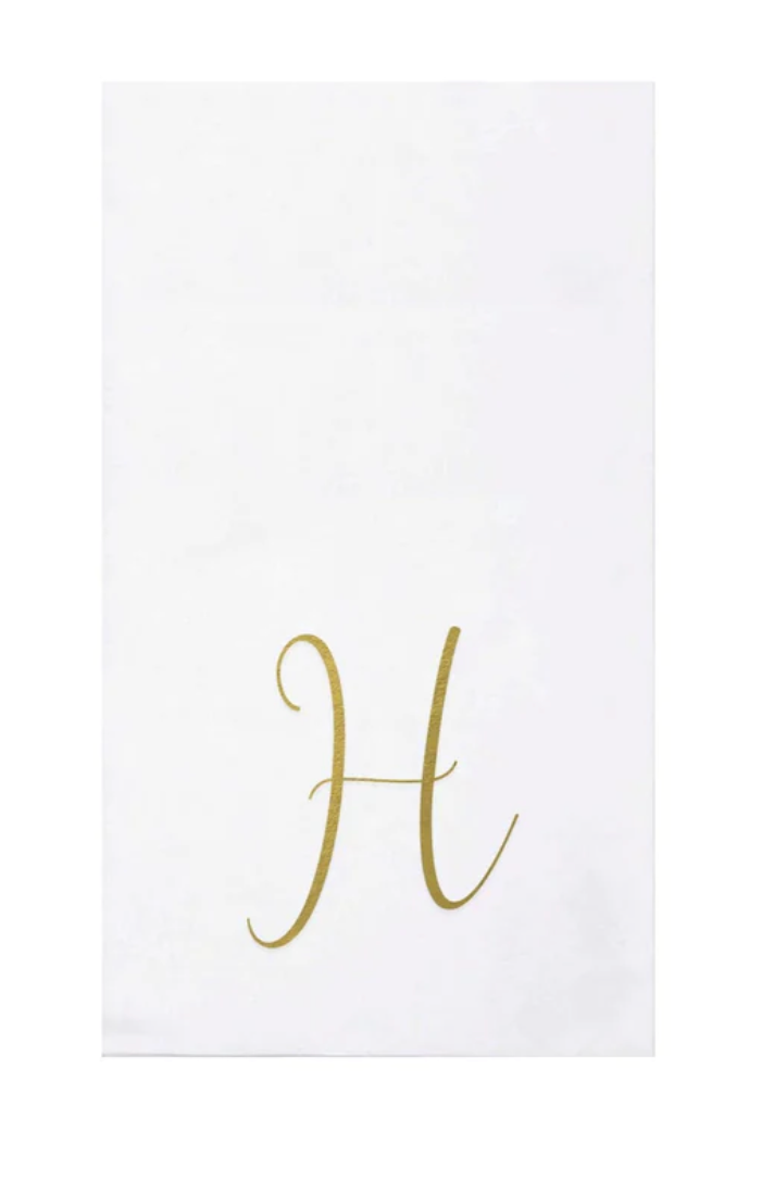 Vietri Gold Monogram Papersoft Napkin - H