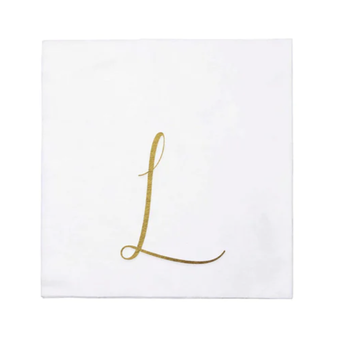 Vietri Gold Monogram Papersoft Napkin - L