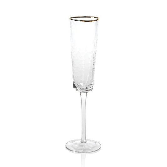 Aperitivo Triangular Champagne Flute Clear/Gold Rim