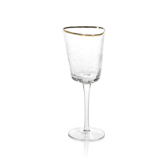 Aperitivo Triangular Wine Glass Clear/Gold Rim