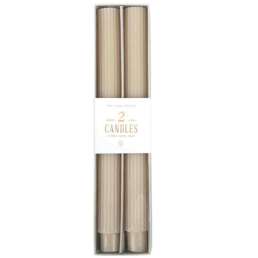 Ivory Fancy Taper Candles 10"